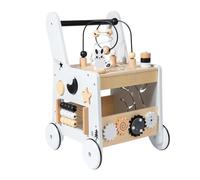 Almencla Centro attività in Legno per Imparare a Camminare con Le Ruote. Robusta Tavola in Legno per Bambini, Giocattolo Multifunzionale per Imparare a Cammina