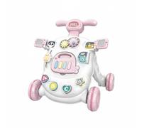 Almencla Children Learning Deambulatore Bambini Carrello Centro Attività 2 in 1 con Pannello Staccabile Luci Musica Tasti Piano Stabilità Regolabile Ruote, style to 6