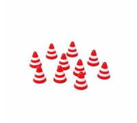 Almencla Cono Stradale per Bambini Miniatura Educativa Giocattolo da Tavolo Accessorio per Modelli Architettonici Adatto a Creazione Scenari Collezioni Auto Giocattolo, 10PK Cono 18MM