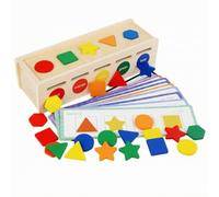 Almencla Cubo di Legno Durevole Giocattolo | Sviluppo Motorio Fine, Scatola con Elementi da Incastrare, Classificazione Dei Colori, per Scuola infanzia, Asilo, Stile A