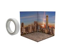 Almencla Display della Scena del Tabellone di Sfondo della Scena in Miniatura 1:12 per Il Giocattolo della Scena del Veicolo, Figure D'azione, Auto Pressofusa, Tramonto della Città