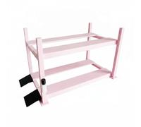 Almencla Espositore Veicoli Scaffale Parcheggio Supporto Auto Modello Rastrelliera Diorama Doppio Ripiano Plastica Ingegneristica Ordinato Adatto a Collezionisti Fotografia Scrivania Libreria, Pink