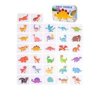 Almencla Gioco di Puzzle Portatile per L'apprendimento Precoce E Lo Sviluppo delle Competenze nei Bambini in età Prescolare, Puzzle di Dinosauri