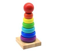 Almencla Gioco Impilabile in Legno per Bambini, Gioco Sensoriale Prescolare, Gioco per Imparare I Colori, Ideale Come Regalo per La O per Il, colorato