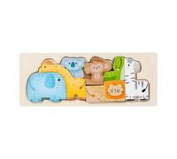 Almencla Kids Puzzle Puzzle in Legno per Bambini Forma Colore Cognizione Tavola Educativa Interattiva con Pezzi Grandi Sicuri Adatto a attività Familiari Regal, Animali delle Praterie