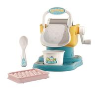 Almencla Macchina del Gelato Giocattolo con e Cucchiaio Realistico Set Gelato con Accessori da Stimola la creatività Gioco di Finzione, Giallo++Ghiaccio