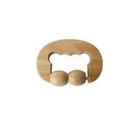 Almencla Massaggiatore Facciale Manuale in Legno Rullo Roller Terapeutico per Rilascio Miofasciale E Circolazione Impugnatura Confortevole Adatto per Palestra, Mano Due-perle 11x8