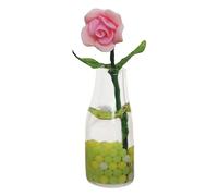 Almencla Miniatura Fiore con Vaso Vaso Mini Fiore Dollhouse Ornamento Modello Fiore Micro Paesaggio Resina Vetro Accessorio Decorativo Casa Delle Bambole, Mescolare la rosa rosa