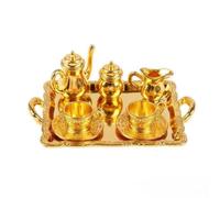 Almencla Miniature per Casa delle Bambole Lucido | Dettagli Goffrati Decorativi, Servizio da tè per Bambole, Zuccheriera, Collezionisti, Oro