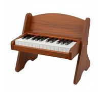 Almencla Pianoforte Elettronico per Bambini Pianola Giocattolo Tastiera Mini Strumento in Legno con Suono Chiaro Due Ottave E Opzioni Alimentazione Multiple , Brown , Plug-in