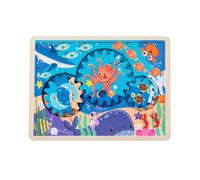 Almencla Puzzle con Ingranaggi Rotanti in Legno senza Schermo Puzzle in Legno con Ingranaggi Educativo Gioclo per Casa, Aula Scolastica, Attrezzatura