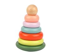 Almencla Rainbow Stacking Rings Set Giochi Educativi Blocchi Sensoriali Cerchi Impilabili Realizzati in Legno Sicuro E Comodo Adatto a Bambini