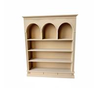 Almencla Scaffale Casa delle Bambole Libreria Miniatura Mensola Arco Spazio Espositivo per Oggetti Adatto per Diorama Modellismo Studio Soggiorno 1 12, Beige