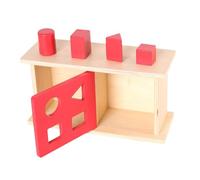 Almencla Scatola per L'abbinamento delle Forme Imbucare Box Oggetto per L'apprendimento Precoce E La Coordinazione Scatola Permanente Scatol, Coperchio Scorrevole Rosso