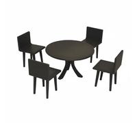 Almencla Sedia per Modello in 1 18 con Set da Pranzo E Sedie Mobili Miniaturizzati Struttura Semplice Costruzione Leggera Adatta per Layout Scene Raccolta Mostra di Stanze, Nero