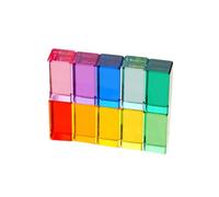 Almencla Set di 10 Blocchi da Costruzione Arcobaleno Impilabili per Bambini E Bambine.