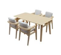 Almencla Set di 5 Pezzi per Casa Delle Bambole: Tavolo E Sedie, Mini Tavolo Da Pranzo, Realizzato in Resistente Materiale PP con Pregevole Fattura, Ideale per, 3,4x1,7x1,5 pollici
