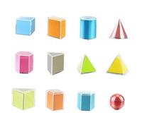 Almencla Set di Costruzioni 3D Colorate per Bambini Piccoli, Come immagine, 12 geometrie