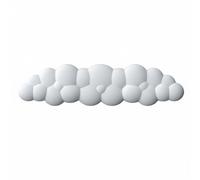 Almencla Tappetino Mouse in Silicone Supporto Polso in Memory Foam Cuscinetto Antiscivolo Design Moderno Testurizzato Adatto a Postazione Gaming, Bianco, Bianco