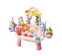 Almencla Tavolo Giocattolo Basamento Acqua Bambini con Sezioni Rialzate E Accessori da Versare in Plastica Adatto a Divertimento Sensoriale Giochi Interno Esterno, Rosa