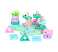 Almencla Toys Forma Educativa con Blocchi Impilabili Riconoscimento Forme Geometriche Stimola Coordinazione Manuale E