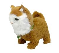Almencla Walking Cat Toy Peluche Animato Robotico Interattivo con Movimento E Suono Realistico Morbido Peluche per Bambini Adatto a Regalo, Oro