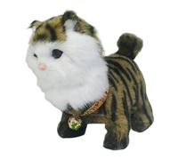 Almencla Walking Cat Toy Peluche Animato Robotico Interattivo con Movimento E Suono Realistico Morbido Peluche per Bambini Adatto a Regalo, Marrone