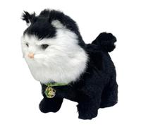 Almencla Walking Cat Toy Peluche Animato Robotico Interattivo con Movimento E Suono Realistico Morbido Peluche per Bambini Adatto a Regalo, Nero