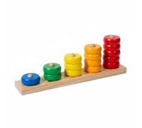 Almencla Wooden Counting Stacker Gioco Educativo Stacker Numerico Torre Ad Anelli Giocattolo in Legno Aiuta a Comprendere Rapporto Numero-quantità 1-5 Adatto a Bambini 3+ Classe Prescolare Casa