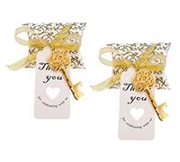 Almitopia - Apribottiglie a forma di chiave a forma di scheletro, idea regalo per matrimoni, bomboniere, souvenir, con scatola per caramelle e nastro (colore oro)