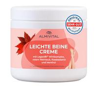 ALMIVITAL Crema per gambe leggere con foglie di vino rosso & Complesso attivo LegActif™ | Crema nutriente per gambe e piedi con formula naturale | Non grassa | Ravviva le gambe stanche e danneggiate |