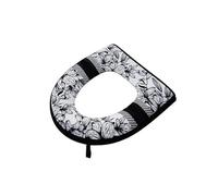 ALMLEU Copri Tavoletta WC 1Pcs Thickened Toilet Seat Zipper Cover Cartoon Universal Waterproof Simple Pad(Black)