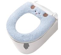 ALMLEU Copri Tavoletta WC 1Pcs Toilet Seat Cover, Cushion, Washable Thickened Gasket(Blue)