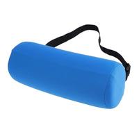 ALMLEU Cuscino per Testa per Sedia a Sdraio Cuscino rotondo in memory foam con supporto lombare fascia elastica regolabile, da viaggio portatile ergonomico for il collo(Blue)