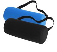 ALMLEU Cuscino per Testa per Sedia a Sdraio Cuscino rotondo in memory foam con supporto lombare fascia elastica regolabile, da viaggio portatile ergonomico for il collo(Black)