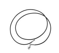 ALMLEU Lacci Cuoio Catena for Collana in Cordoncino di Cuoio da 10 Pezzi 1,5/2/3 mm con connettore a Chiusura in Acciaio Inossidabile Corda Cerata Rotonda(Black-1.5mm,50cm)