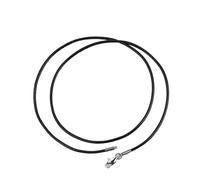 ALMLEU Lacci Cuoio Catena for Collana in Cordoncino di Cuoio da 10 Pezzi 1,5/2/3 mm con connettore a Chiusura in Acciaio Inossidabile Corda Cerata Rotonda(Black-2mm,45cm)