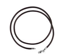 ALMLEU Lacci Cuoio Catena for Collana in Cordoncino di Cuoio da 10 Pezzi 1,5/2/3 mm con connettore a Chiusura in Acciaio Inossidabile Corda Cerata Rotonda(Brawn-3mm,60cm)