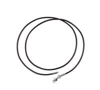 ALMLEU Lacci Cuoio Catena for Collana in Cordoncino di Cuoio da 10 Pezzi 1,5/2/3 mm con connettore a Chiusura in Acciaio Inossidabile Corda Cerata Rotonda(Brawn-2mm,60cm)