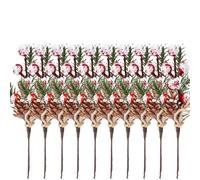 ALMLEU Pigne Decorative 20/2 Pezzi di Bacche Artificiali Natalizie, pigne, Rami, steli di Agrifoglio, Ghirlanda Fai da Te, Bouquet di Fiori Finti for la Decorazione dell'albero di Natale(10PCS)