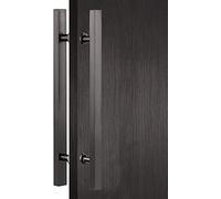 ALMLNLL Battente per Porta in Ottone Maniglia for Porta del fienile a Forma di H Quadrata in Acciaio Inossidabile 304 Multicolore 50-120 cm(Black Titanium,120cm/47in)