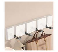 ALMLNLL Ganci per pannelli forati, Coat Hook with 4/5 Tri-Hooks, Wall Hook, Hook Rack for Bags, Coats, for Hallway, Living Room, Bedroom(White,40cm/15.7in)