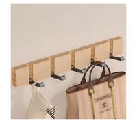 ALMLNLL Ganci per pannelli forati, Coat Hook with 4/5 Tri-Hooks, Wall Hook, Hook Rack for Bags, Coats, for Hallway, Living Room, Bedroom(Natural,50cm/19.6in)