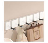 ALMLNLL Ganci per pannelli forati, Coat Hook with 4/5 Tri-Hooks, Wall Hook, Hook Rack for Bags, Coats, for Hallway, Living Room, Bedroom(White,50cm/19.6in)