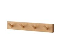 ALMLNLL Ganci per pannelli forati, Wood Duty Coat Hooks with 3/4/5/6/7/8 Pegs Wall Hooks, Wooden Coat Hanger Hat Rack for Hanging Coats Towels Purse Robes(Natural,35cm/13.7in)