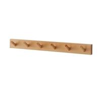 ALMLNLL Ganci per pannelli forati, Wood Duty Coat Hooks with 3/4/5/6/7/8 Pegs Wall Hooks, Wooden Coat Hanger Hat Rack for Hanging Coats Towels Purse Robes(Natural,53cm/20.8in)
