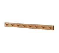 ALMLNLL Ganci per pannelli forati, Wood Duty Coat Hooks with 3/4/5/6/7/8 Pegs Wall Hooks, Wooden Coat Hanger Hat Rack for Hanging Coats Towels Purse Robes(Natural,71cm/27.9in)