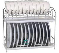 ALMLNLL Scolapiatti, Scolapiatti, Scolapiatti, scolapiatti in Acciaio Inox 201, scolapiatti a Parete, Senza Perforazione, scolapiatti/argento/41,2 * 26,6 * 55,5 cm(Silvera,40 * 30 * 19.5Cm)