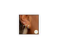 ALMLWIAJ 3 Paia Di Orecchini A Cerchio Con Borchie Per Donna, Set Di Orecchini Ipoallergenici Per Piercing Multipli (Oro)
