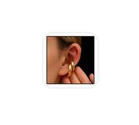 ALMLWIAJ Ciondoli per Orecchio senza Foro, 4 PCS Cuffie per Cartilagine Regolabili, Anti-dolore Orecchini a Pressione per Donne Ragazze Per Feste e Serate (Oro)